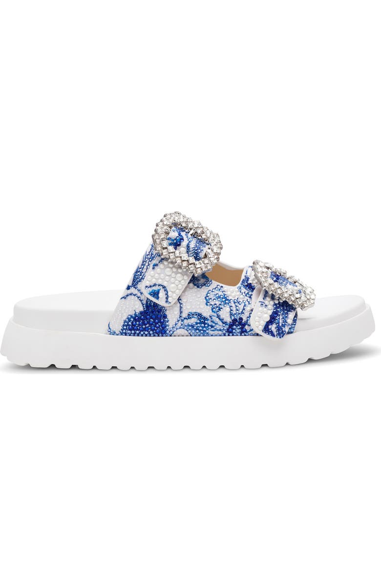 Betsey Johnson Matie Slide Sandal, Alternate, color, White/ Blue Floral