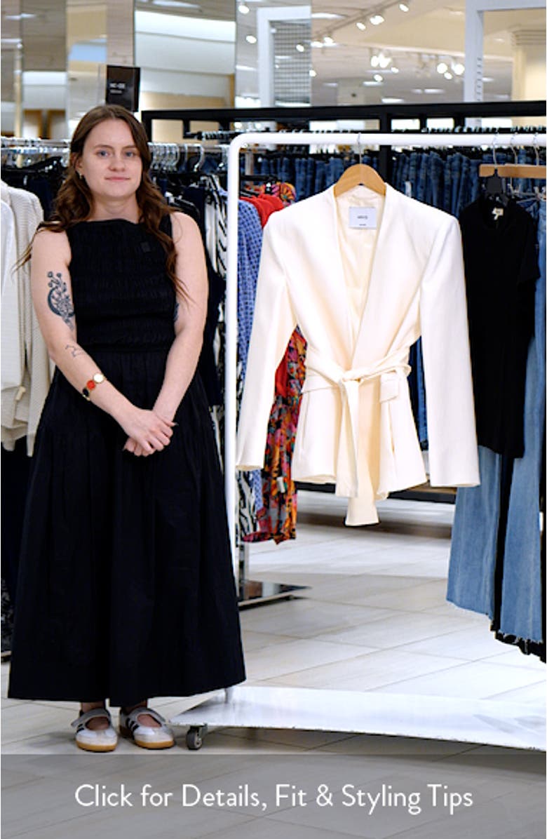 American New York Collarless Tie Waist Jacket with Scarf, sales video thumbnail