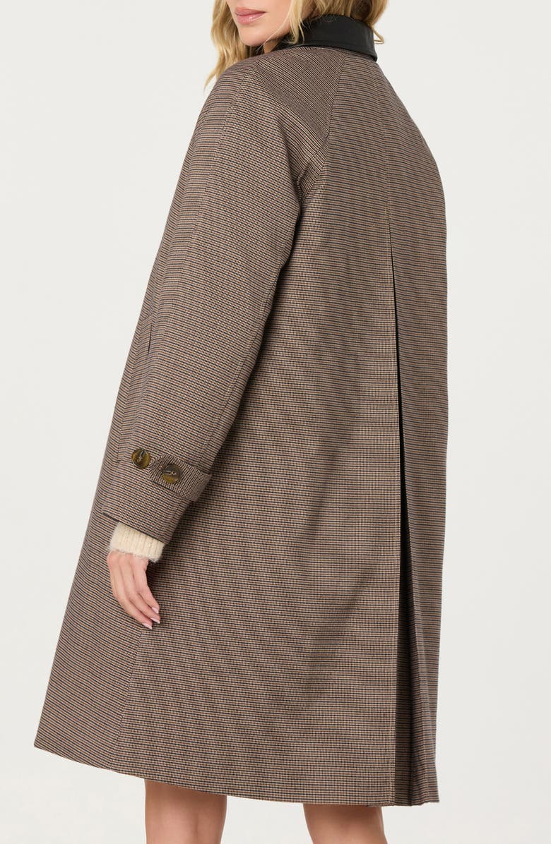 ASTR the Label Raiden Faux Leather Collared Coat, Alternate, color, Brown Plaid