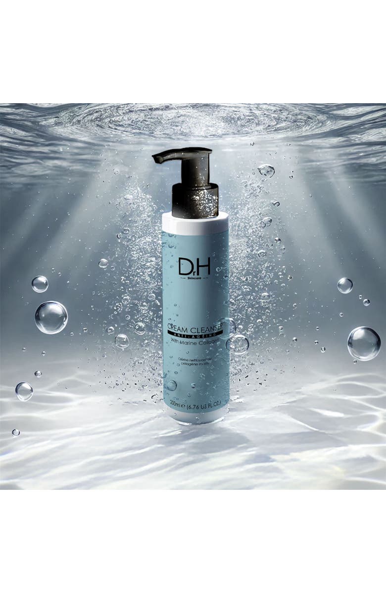 Dr H Anti-Ageing Cream Cleanser with Marine Collagen 200ml for Acne & Blemishes, Large Pores, Alternate, color, White