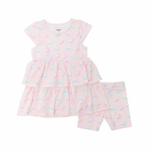 Kids Organic Layered Dress with Matching Biker Shorts
