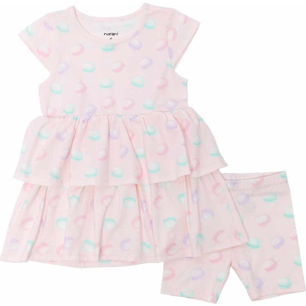 Norani Kids Organic Layered Dress with Matching Biker Shorts in Macarons  product