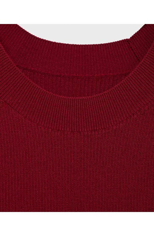 Mango Rib Sweater In Burgundy
