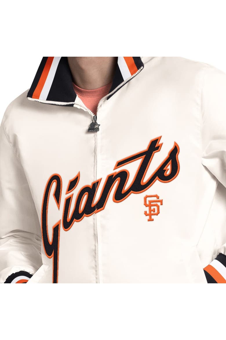 Men's Starter White San Francisco Giants The Captain Cooperstown Logo Full-Zip Varsity Jacket, Alternate, color, White