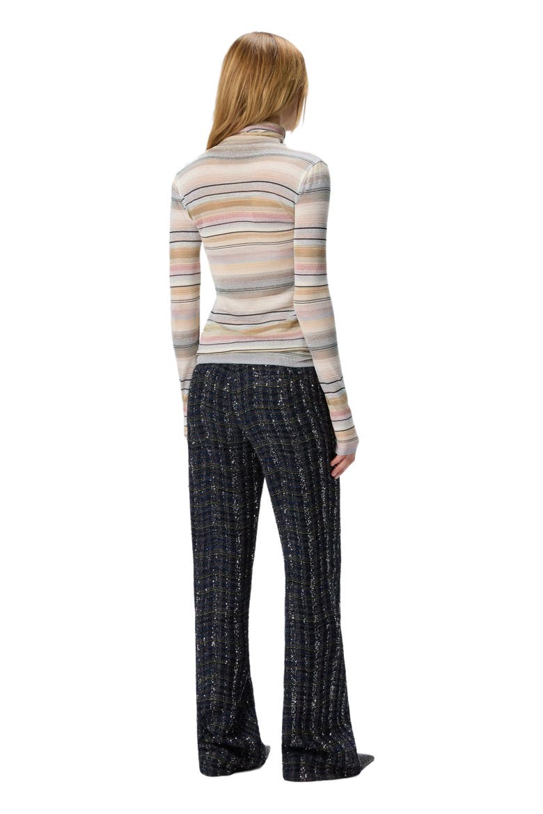Striped High-neck Sweater, Alternate, color, Beige & Pink