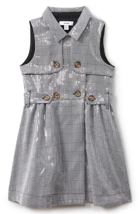 Kids' Gweneth Sequin Check Sleeveless Dress (Little Kid & Big Kid)