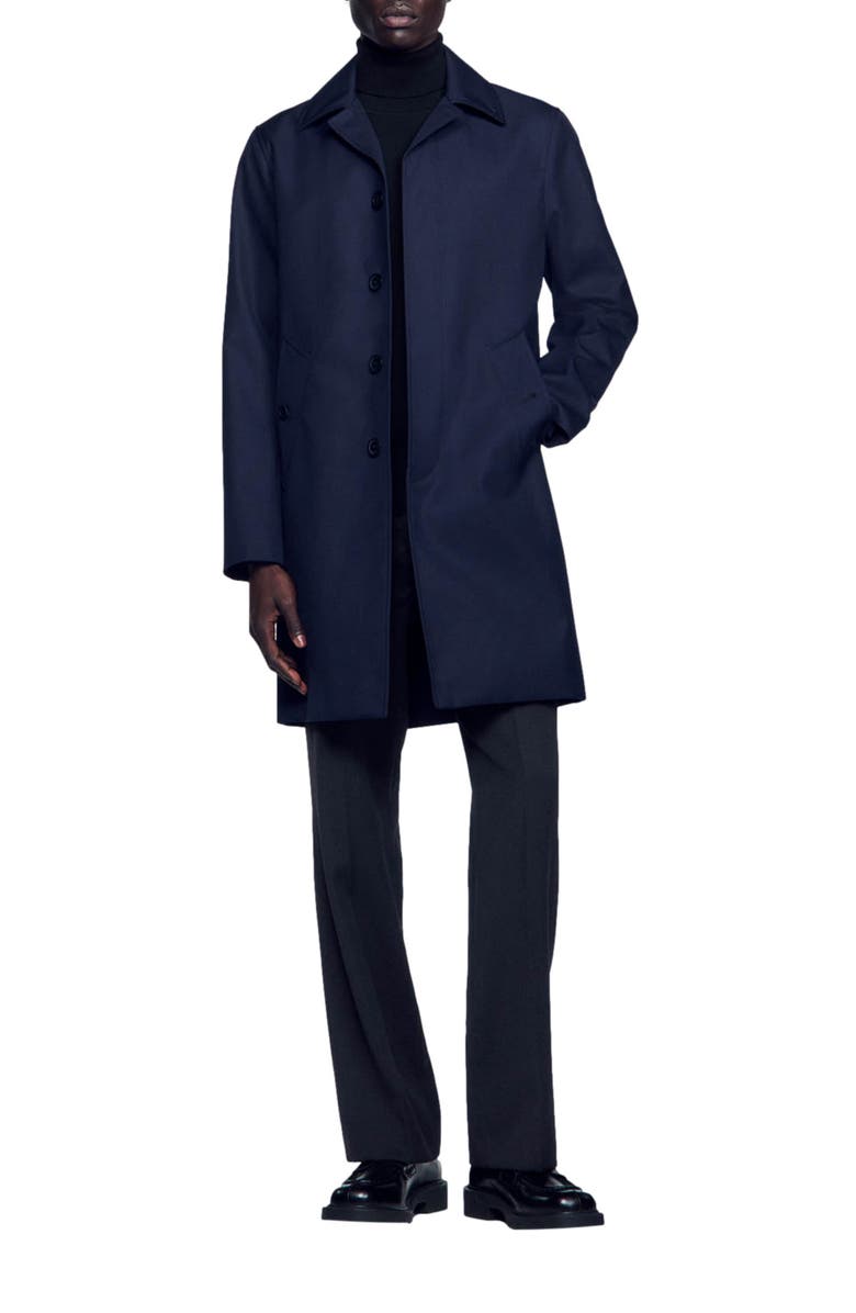 SANDRO Waterproof raincoat, Alternate, color, Navy Blue