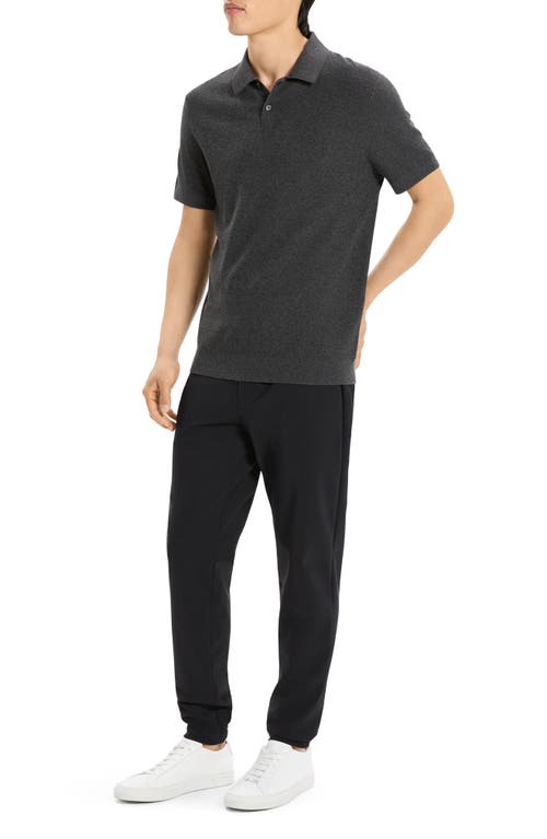 Theory Soris Polo Charcoal Melange In Gray