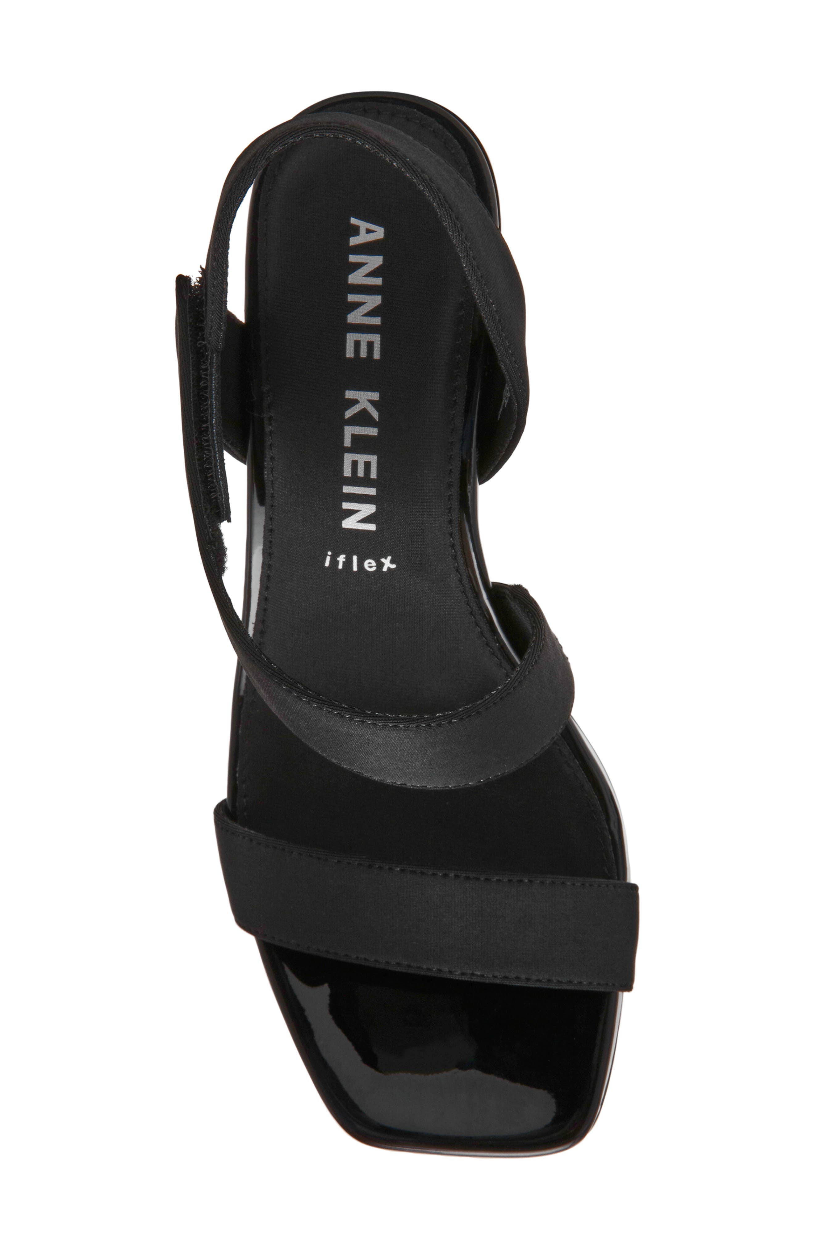 Anne Klein Justin Kitten Heel Sandal, Alternate, color, Black Stretch
