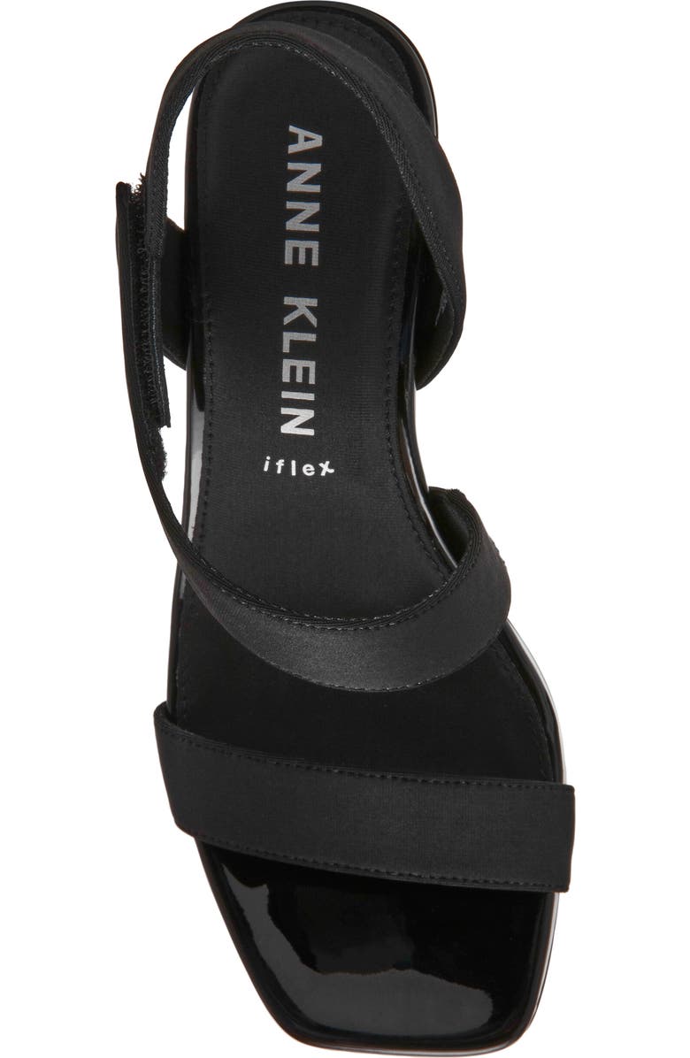 Anne Klein Justin Kitten Heel Sandal, Alternate, color, Black Stretch