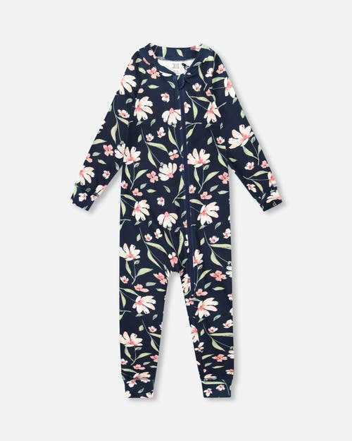 Deux Par Deux One-piece Thermal Underwear Flower In Multi