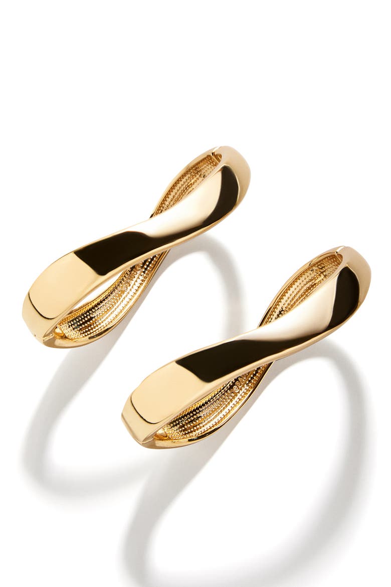 Tiana Set of 2 Wavy Bangle Bracelets, Main, color, GOLD