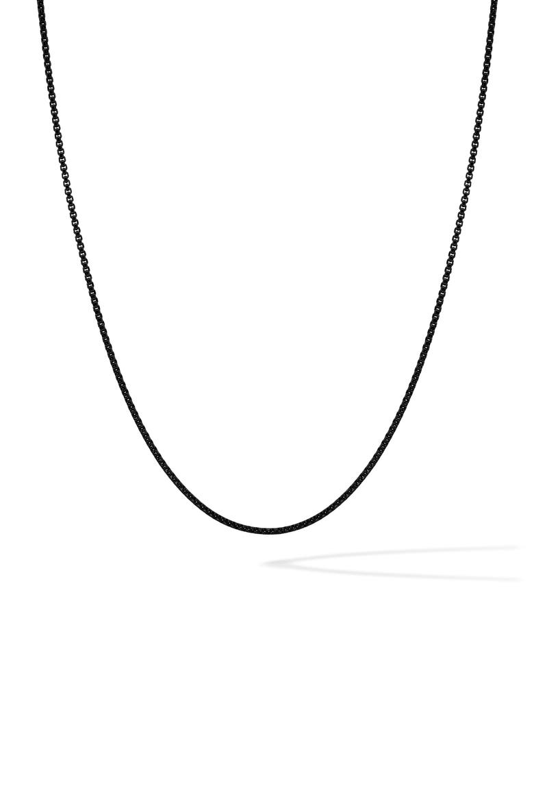 Men's Box Chain Necklace, Main, color, BLACK