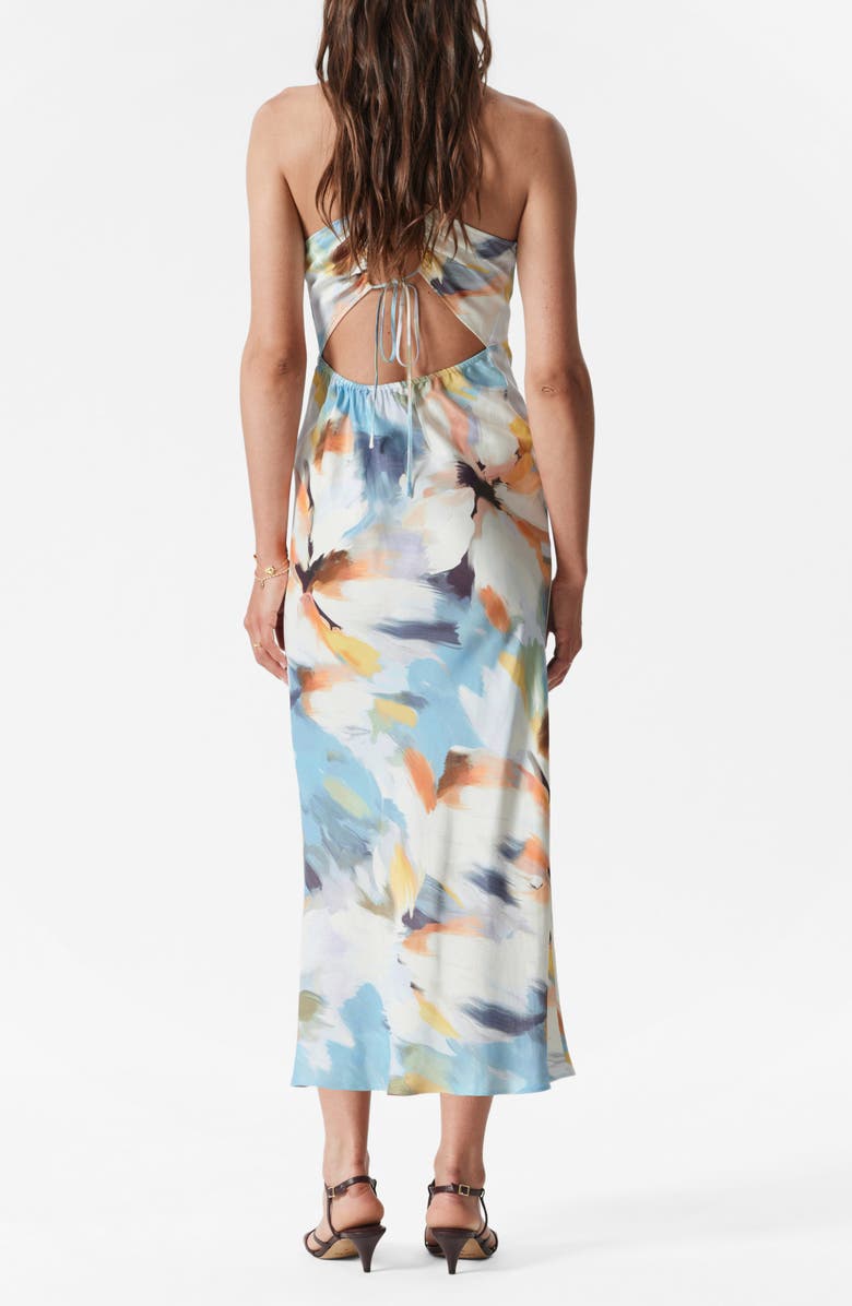 & Other Stories Print Maxi Satin Slipdress, Alternate, color, Yellow Dusty Light