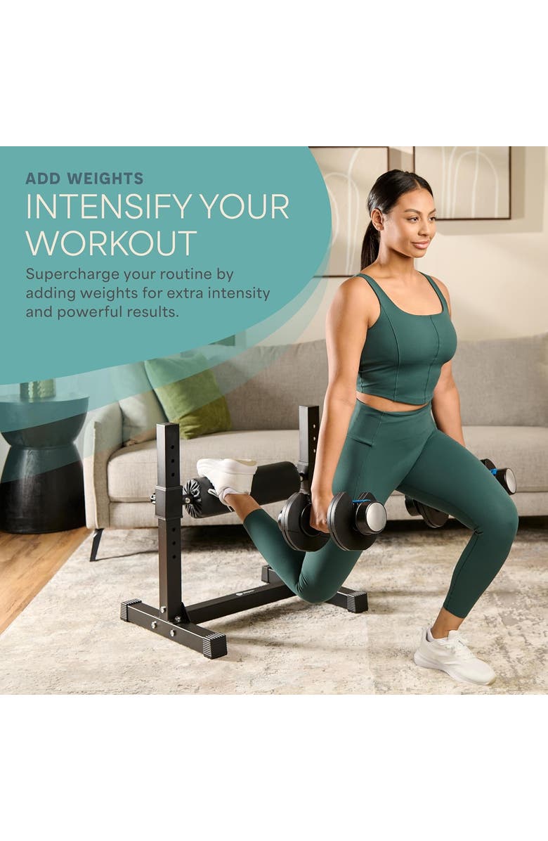 Lifepro Bulgarian Split Squat Stand Adjustable 330lb Leg Roller, Alternate, color, Black