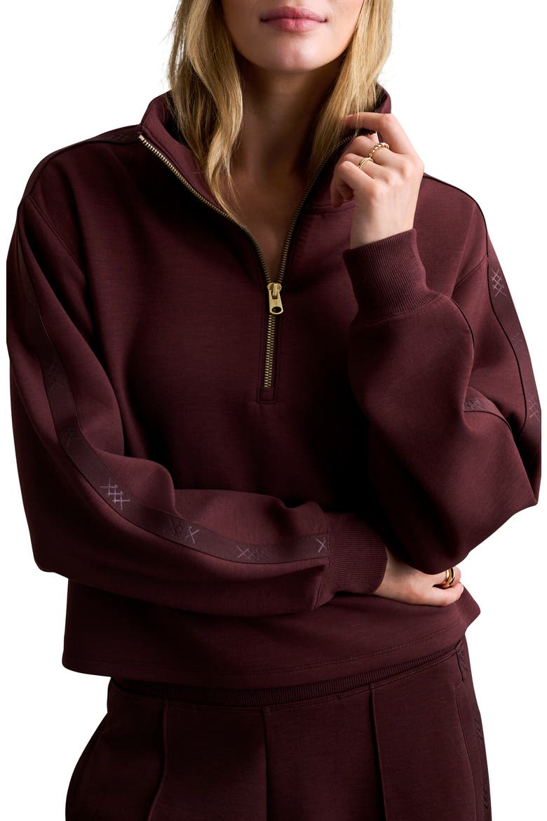 Dreamglow Track Half Zip Performance Pullover, Main, color, CHERRY BARK