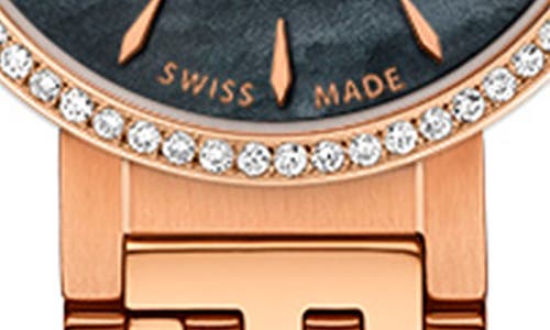 Fendi Forever Diamond Watch Woman Wrist Watch Rose Gold Size - Stainless Steel In Rose Gold/black Mop