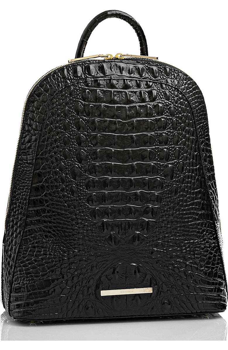 Brahmin Large Rosemary Croc Embossed Leather Backpack, Alternate, color,