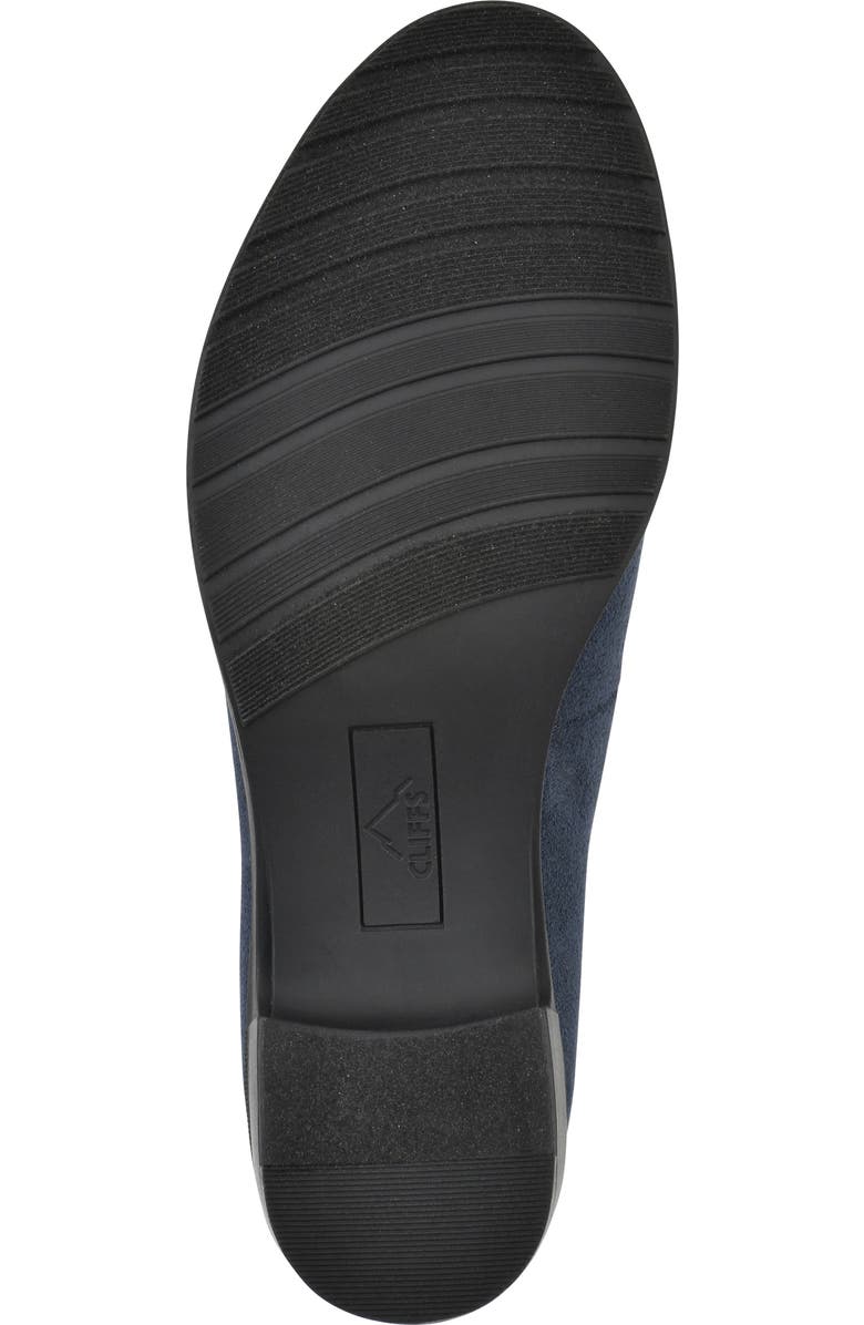 CLIFFS BY WHITE MOUNTAIN Hunton Block Heel Loafer Pump - Wide Width, Alternate, color, Navy Suedette