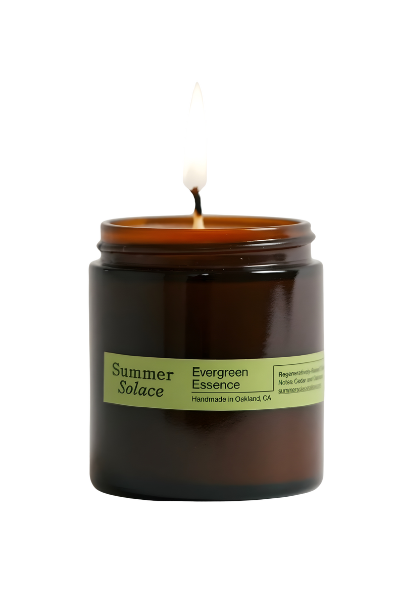 Summer Solace Tallow Evergreen Essence (Cedar and Oakmoss) Candle, Alternate, color, Dark Amber