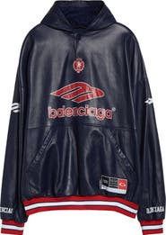Balenciaga 3B Leather Polo Hoodie