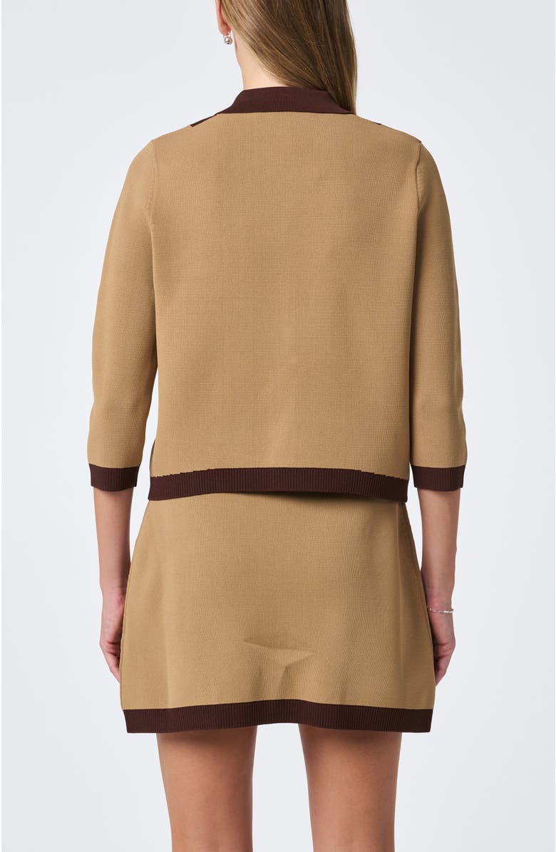 Trina Turk Gaia Colorblock Collared Cardigan, Alternate, color, Doe Multi