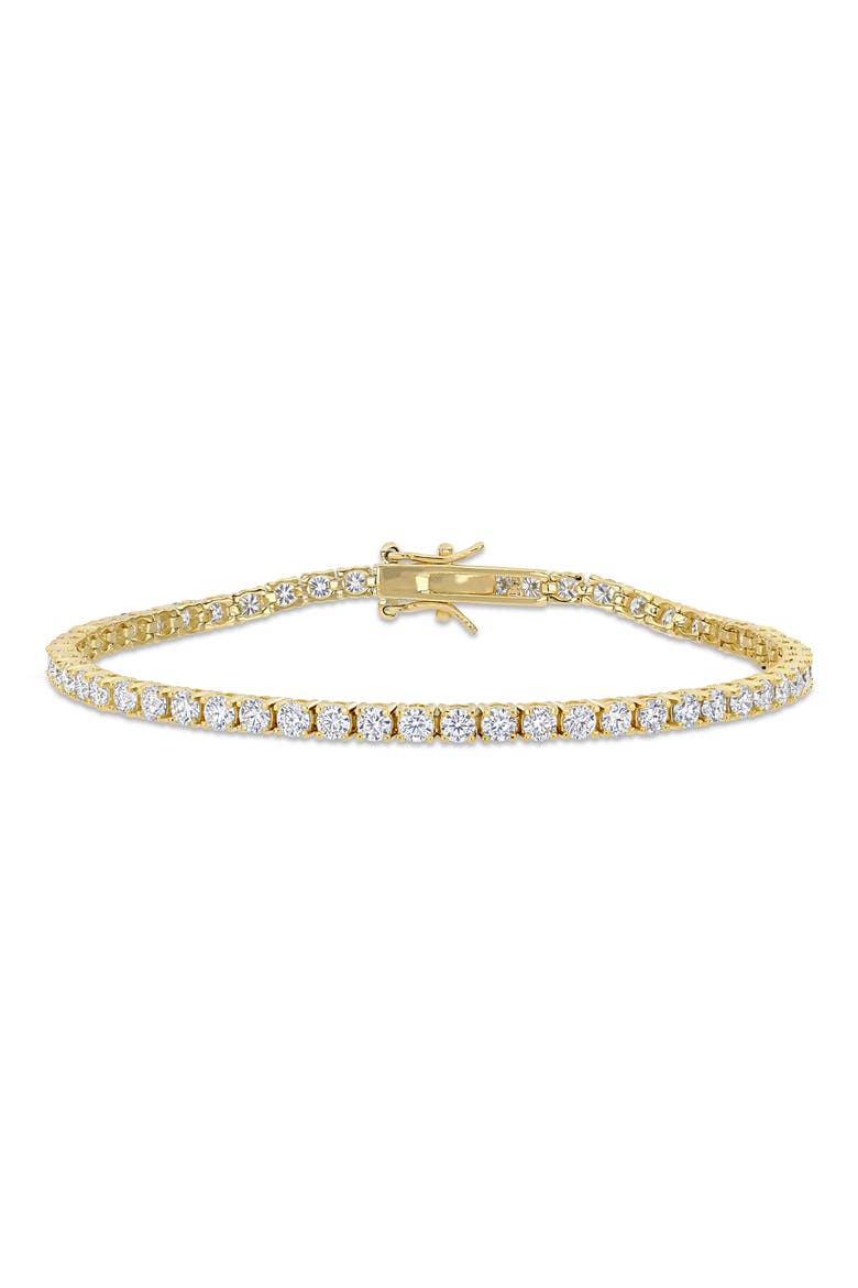 Sterling Silver Lab Grown Moissanite Tennis Bracelet, Main, color, YELLOW GOLD