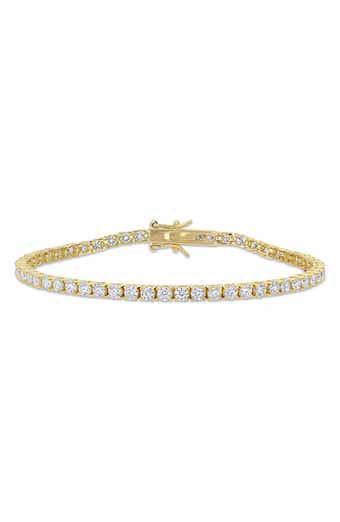 DELMAR Sterling Silver Lab Grown Moissanite Tennis Bracelet