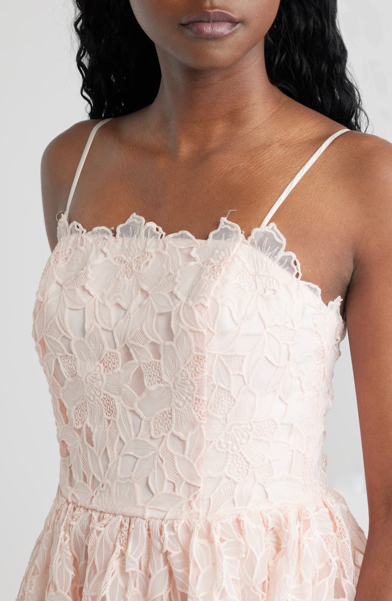 Lucy Paris Holly Floral Lace Midi Dress, Alternate, color, Pink