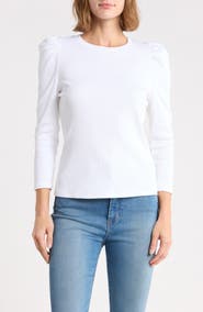 Veronica Beard Britney Ruched Sleeve Top