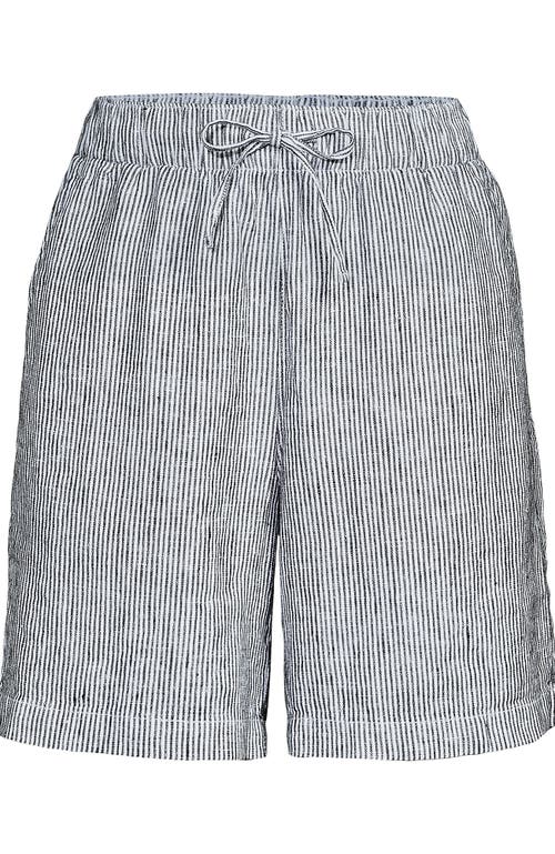 LANDS' END LANDS' END LINEN HIGH RISE PULL ON 7" SHORTS 