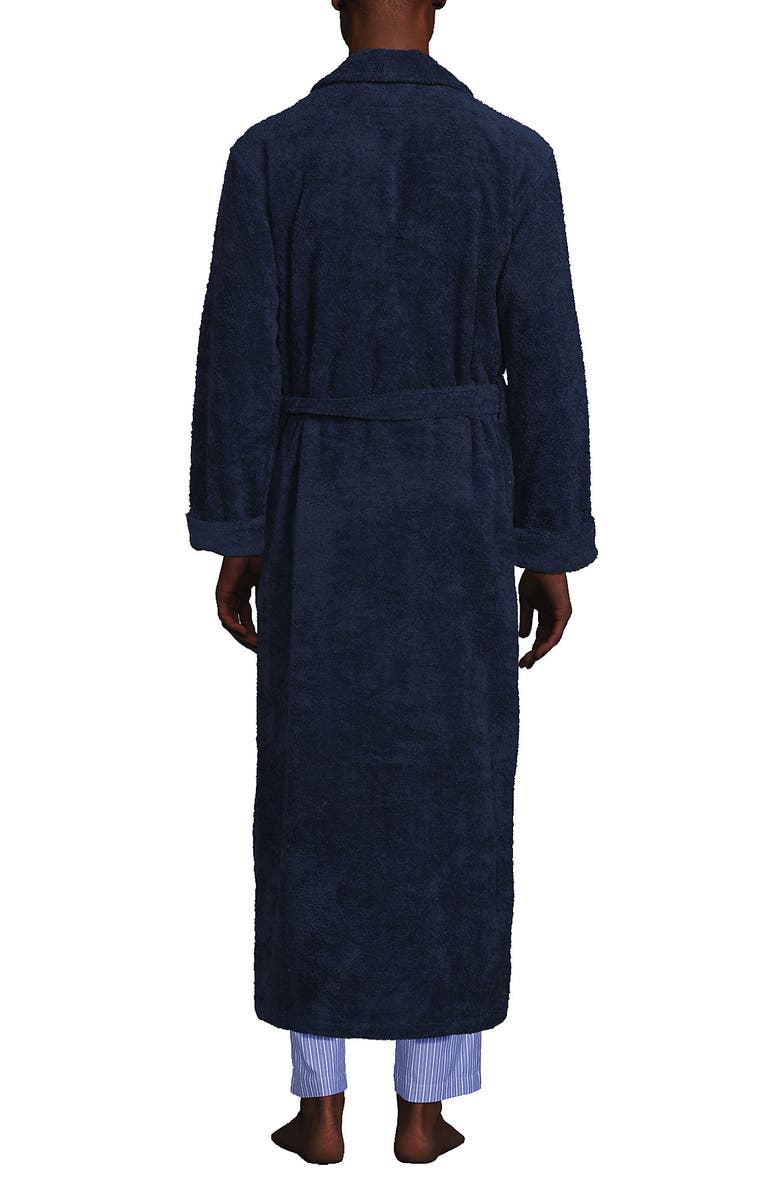 Lands' End Full Length Turkish Terry Robe, Alternate, color, Radiant Navy