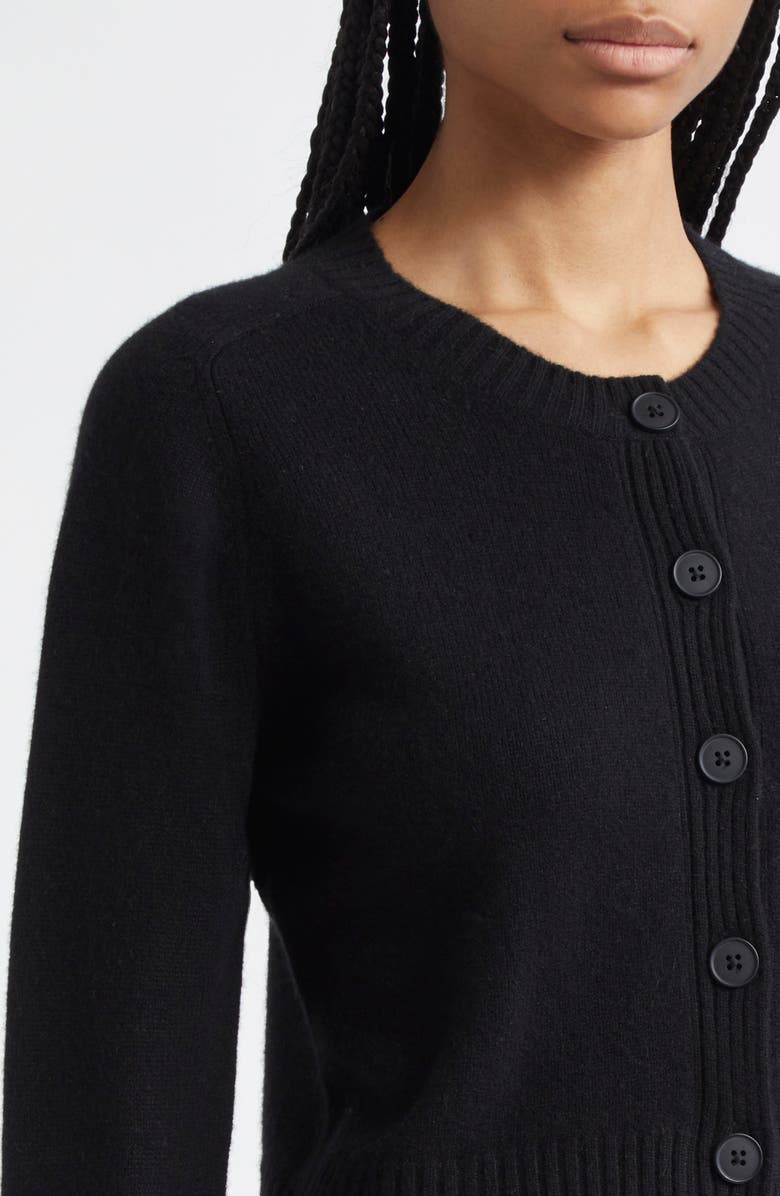 LOULOU DE SAISON Zephir Crop Cashmere Cardigan, Alternate, color, Black