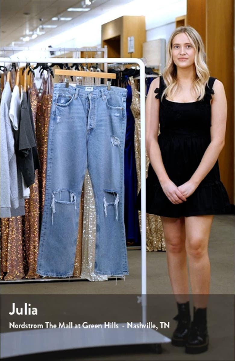 '90s Ripped Mid Rise Straight Leg Jeans, sales video thumbnail