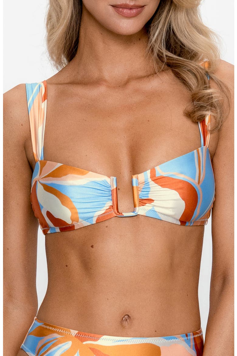 Retro Abstract Print Bikini Top, Main, color, Multi Color