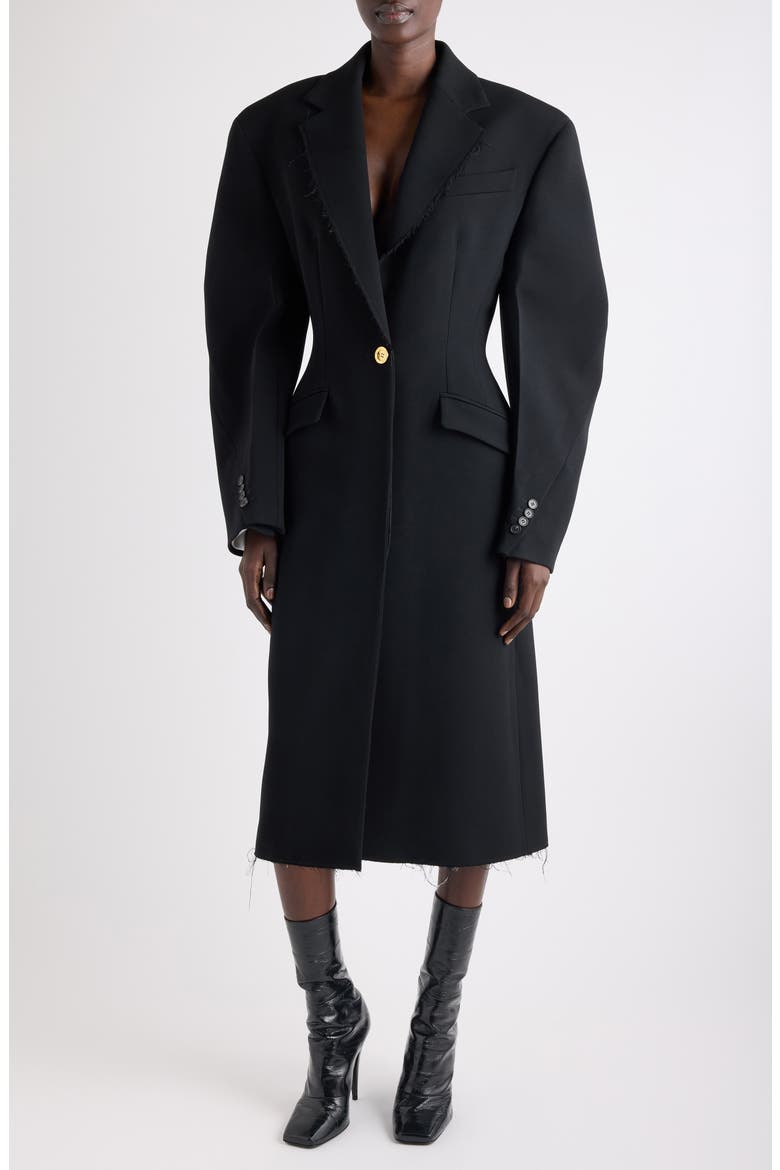 Wool Blend Cocoon Coat, Main, color, BLACK
