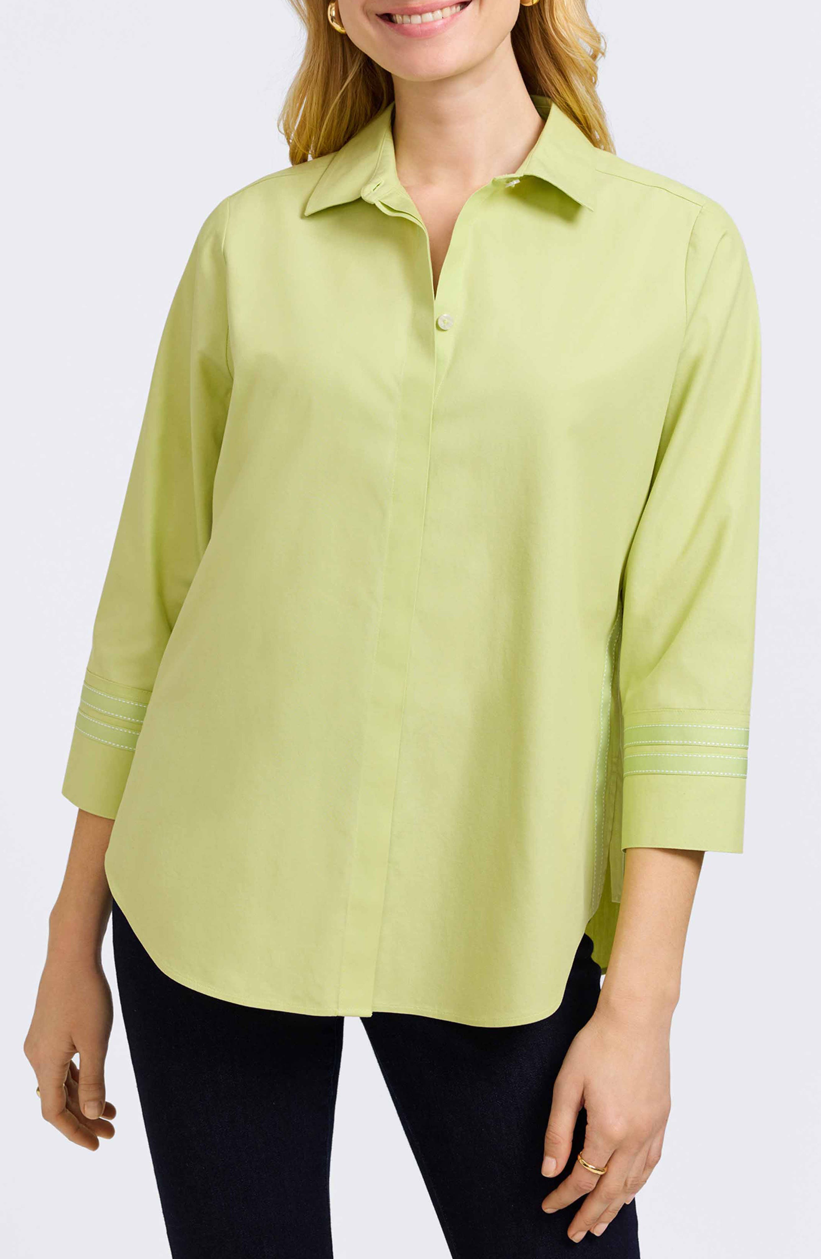Brooke Grosgrain Trim Button-Up Shirt - image 3