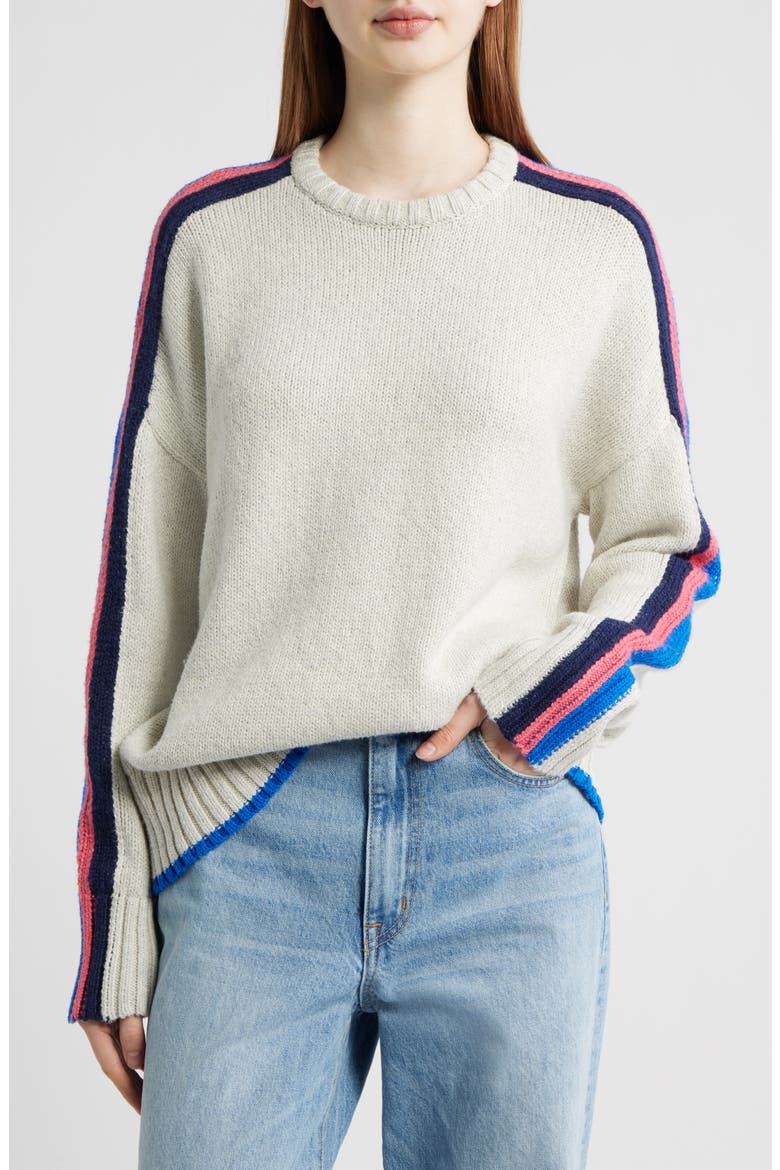 Summit Heirloom Organic Cotton Sweater, Main, color, ICE GREY HEATHER STRIPE