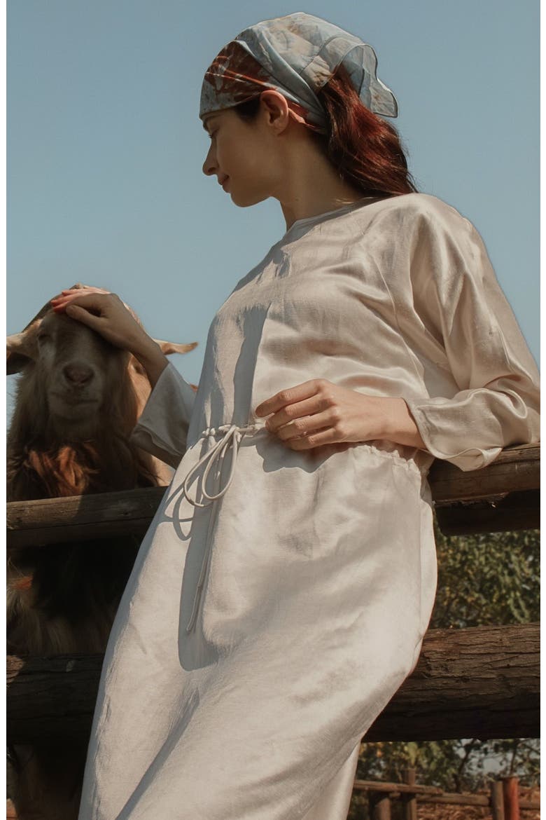 Aven 3/4 Sleeve Raglan Dress, Alternate, color, white-pearl
