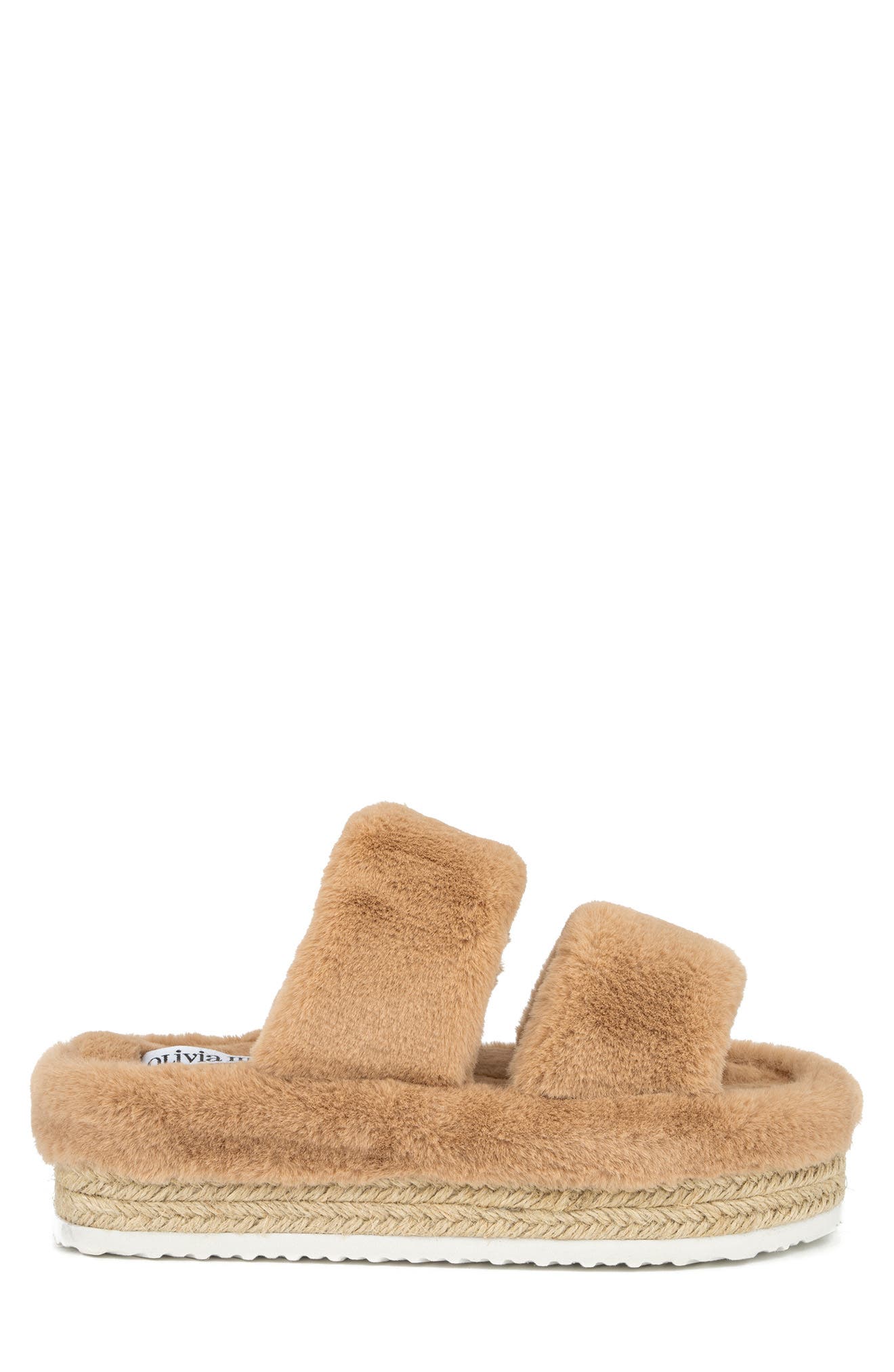OLIVIA MILLER Ortona Faux Fur Platform Sandal, Alternate, color, 