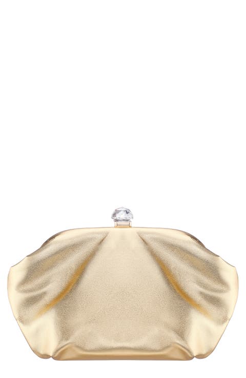 Lyric Metallic Faux Leather Clutch