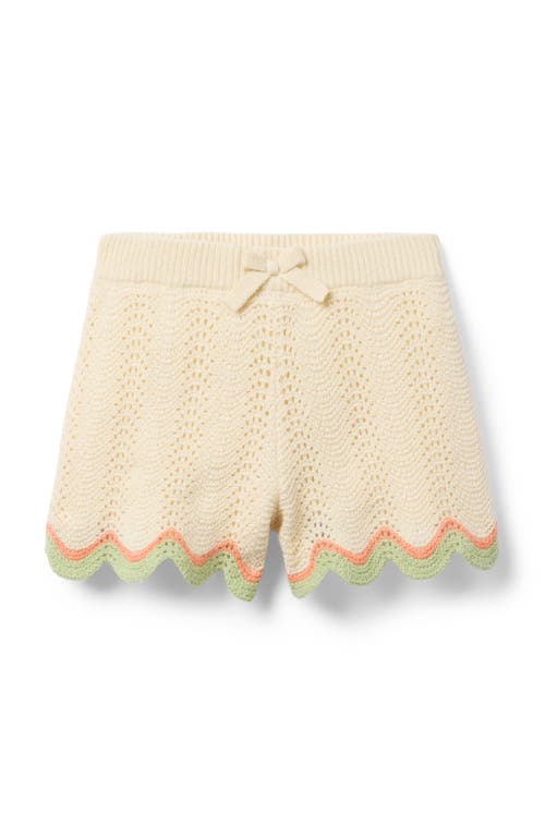 Janie And Jack Crochet Scallop Hem Short In Ivory