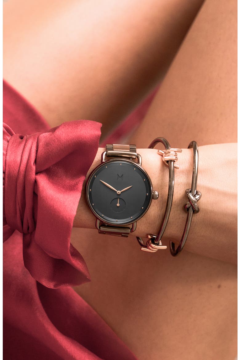MVMT Bloom Bracelet Watch, 36mm, Alternate, color, ROSE GOLD/ BLACK