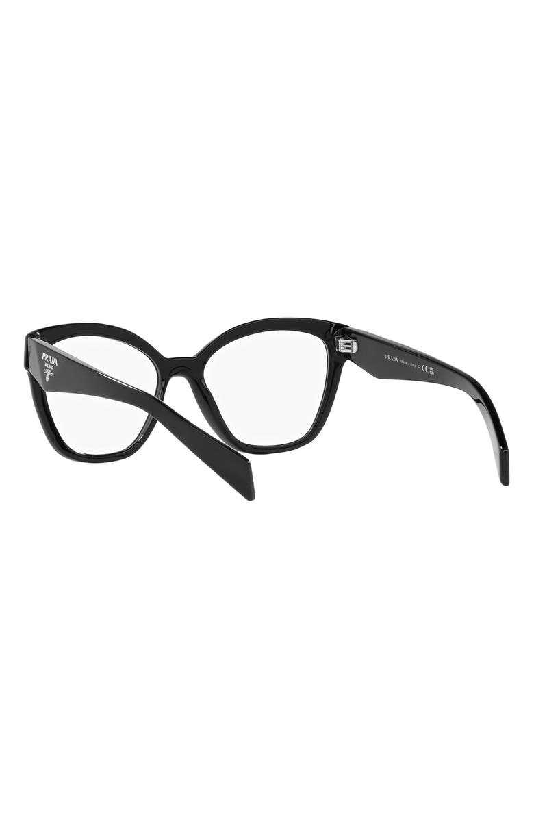 Prada 53mm Square Optical Glasses, Alternate, color, Black