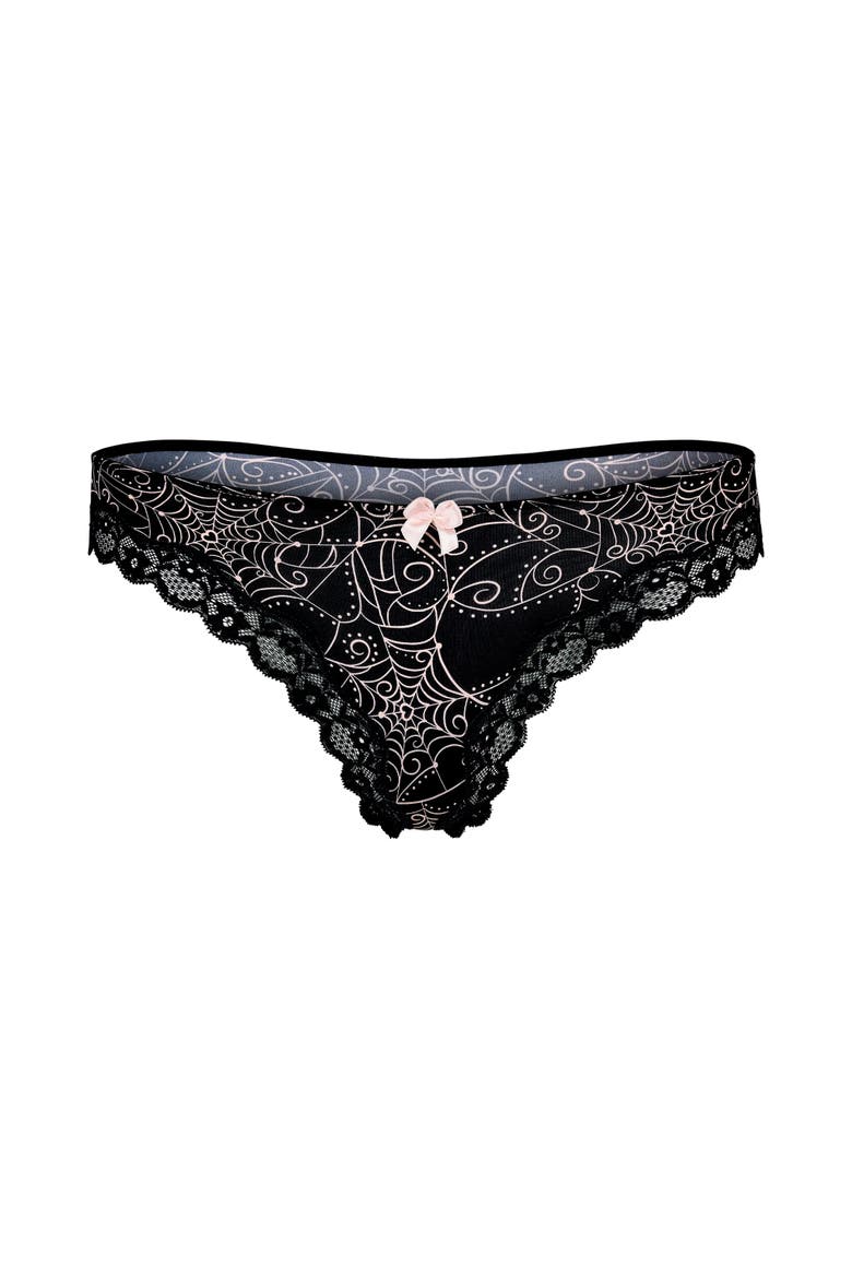Shea Thong Panties, Alternate, color, Novelty black