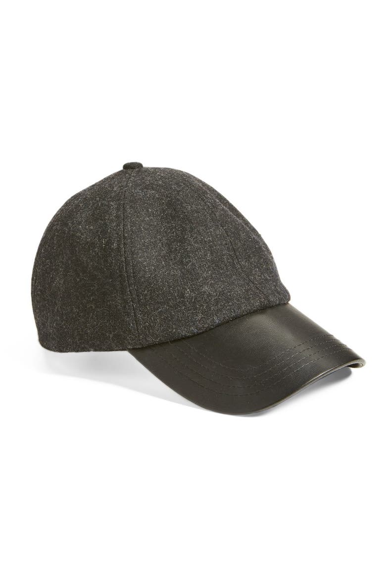 BCBGeneration Heathered Baseball Cap, Main, color, BLACK