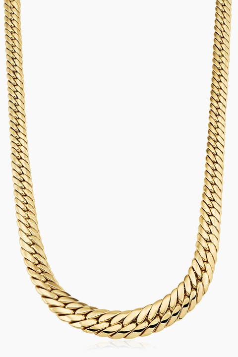 14K Yellow Gold Sovereign Strand Graduated Necklace