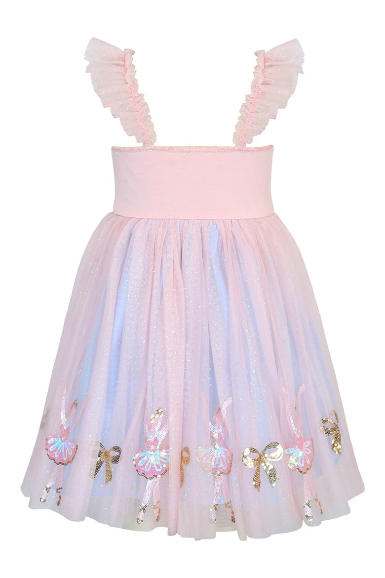 Kids' Ballerina Border Sequin Party Dress, Alternate, color, BLUSH BLUE