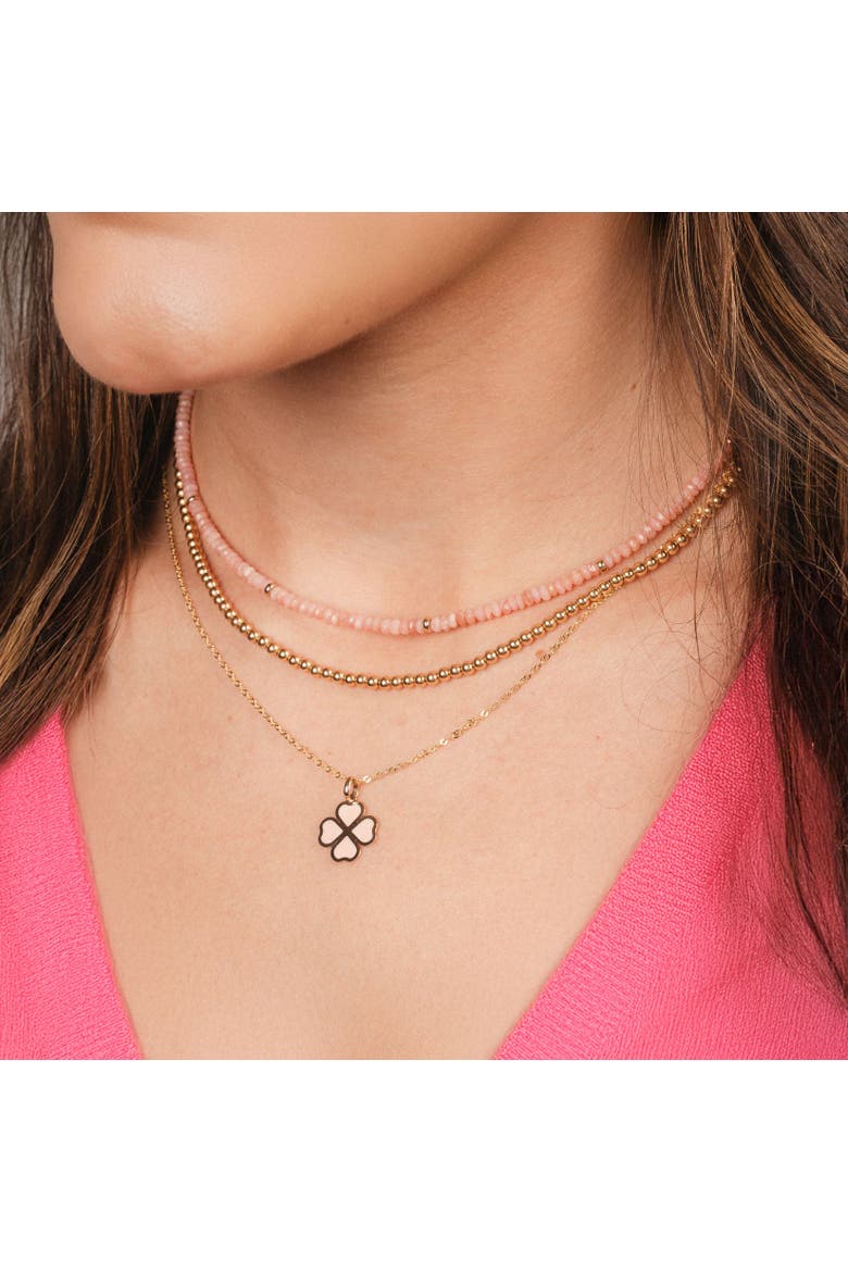 Pink Opal Bead Necklace, Alternate, color, Pink Opal