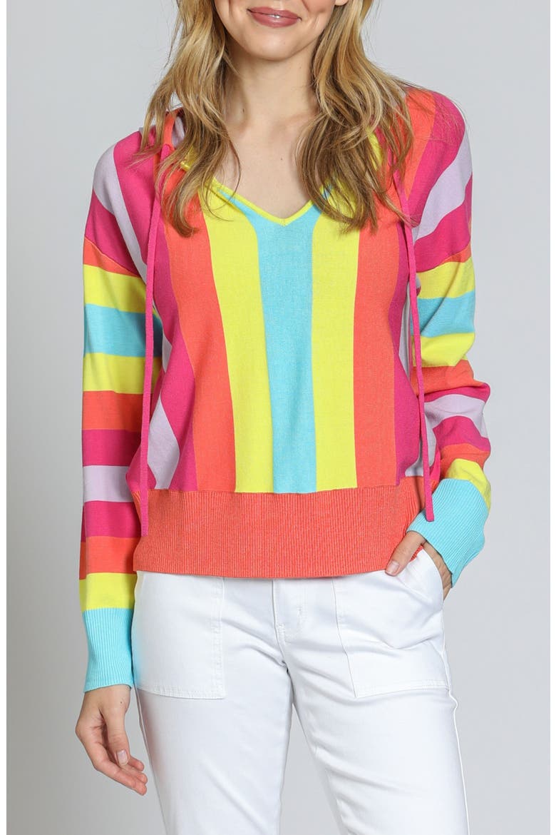 Stripe Hoodie, Main, color, ORANGE/ YELLOW MULTI